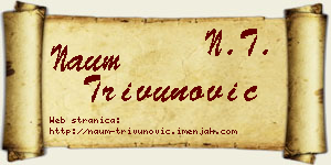 Naum Trivunović vizit kartica